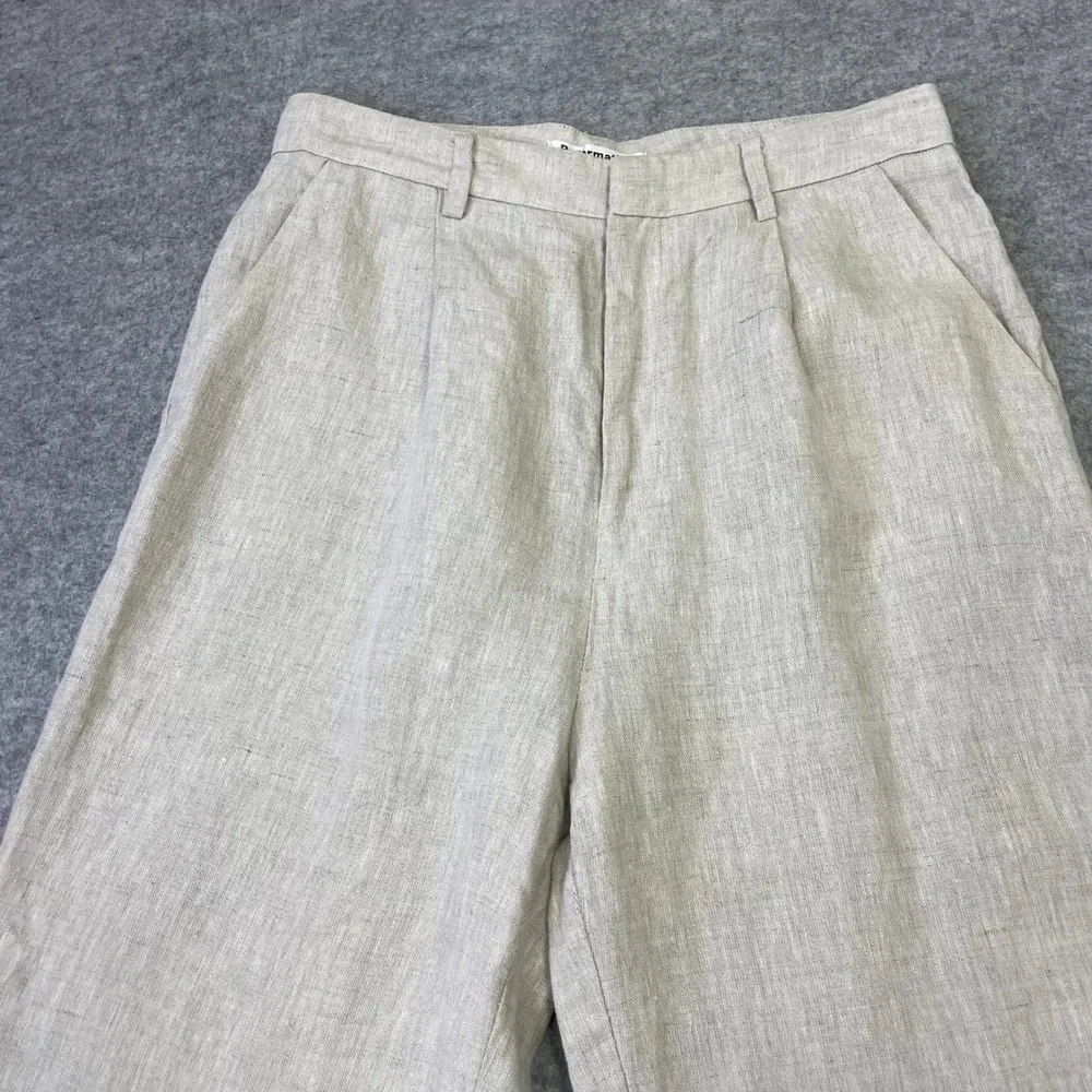 Reformation Veda High Waisted Wide Leg Linen Pants 8 Oatmeal Beige Bohemian